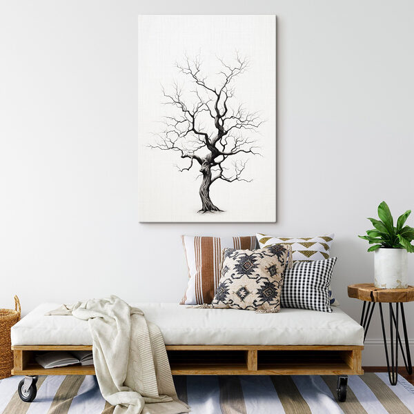 Dessin en noir et blanc d'un arbre Dessin en noir et blanc d'un arbre