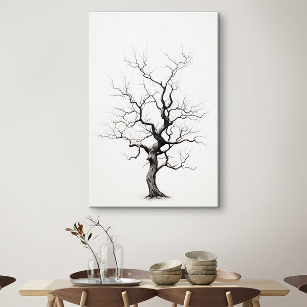 Dessin en noir et blanc d'un arbre Dessin en noir et blanc d'un arbre