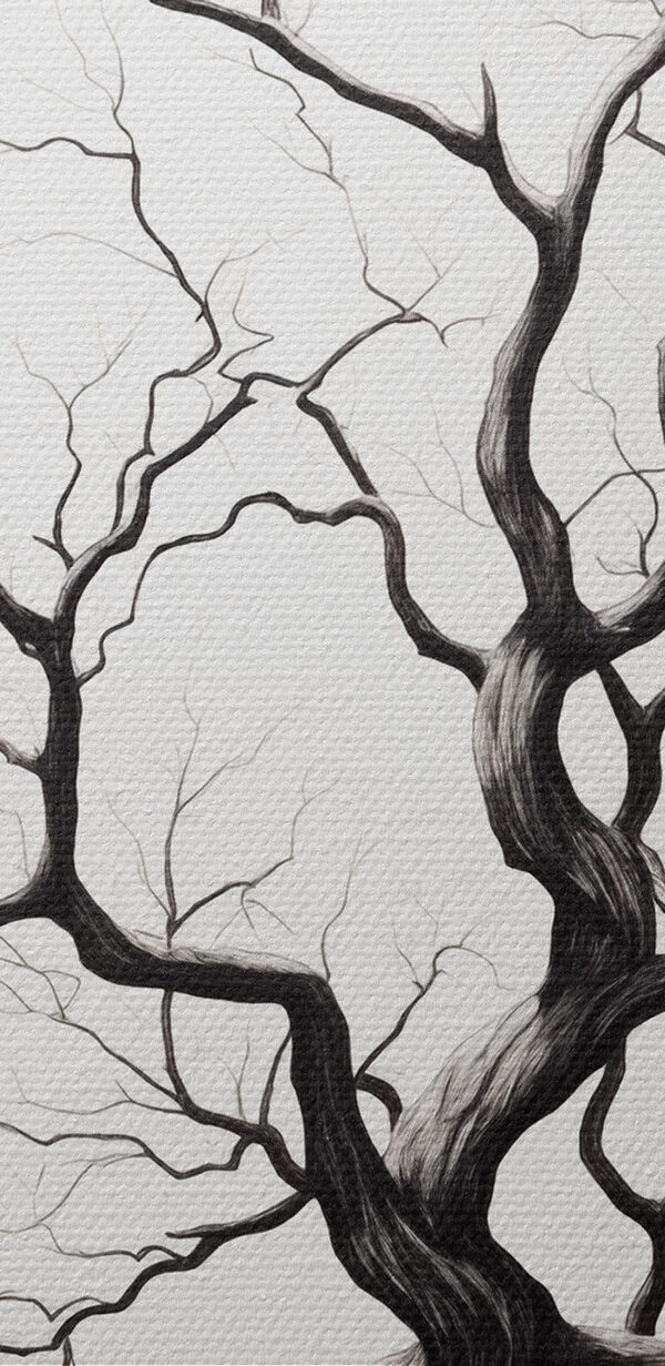 Dessin en noir et blanc d'un arbre Dessin en noir et blanc d'un arbre
