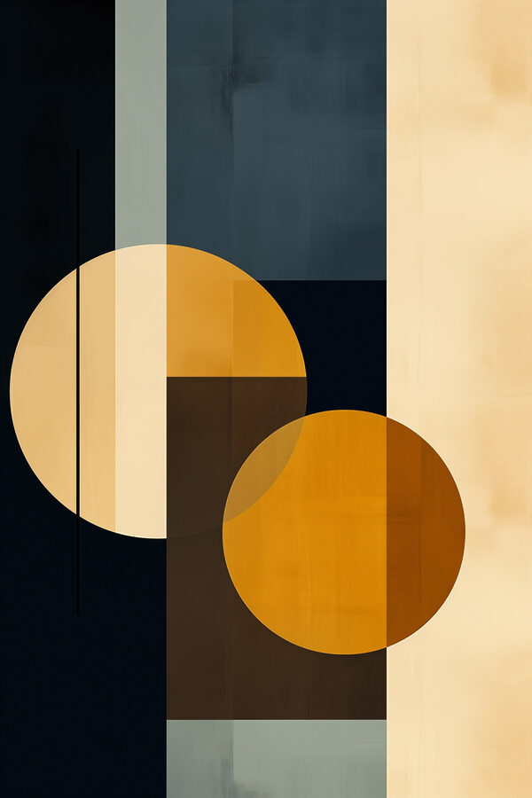 Œuvre d'art colorée avec des cercles et des carrés Œuvre d'art colorée avec des cercles et des carrés