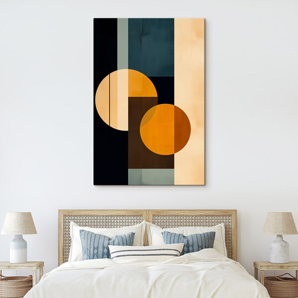 Œuvre d'art colorée avec des cercles et des carrés Œuvre d'art colorée avec des cercles et des carrés