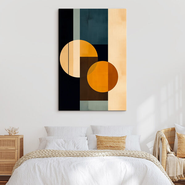 Œuvre d'art colorée avec des cercles et des carrés Œuvre d'art colorée avec des cercles et des carrés