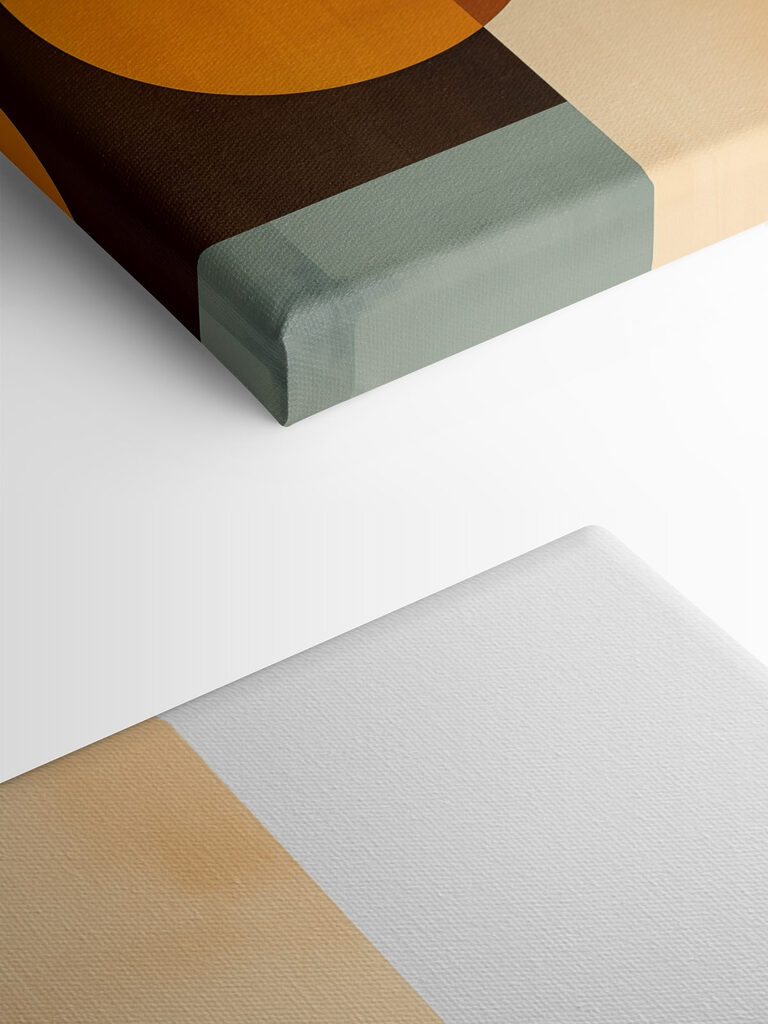 Colorful art piece with circles and squares