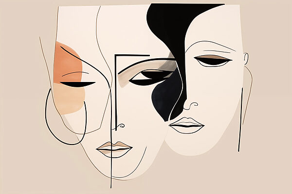Dessin de visages avec différentes couleurs Dessin de visages avec différentes couleurs