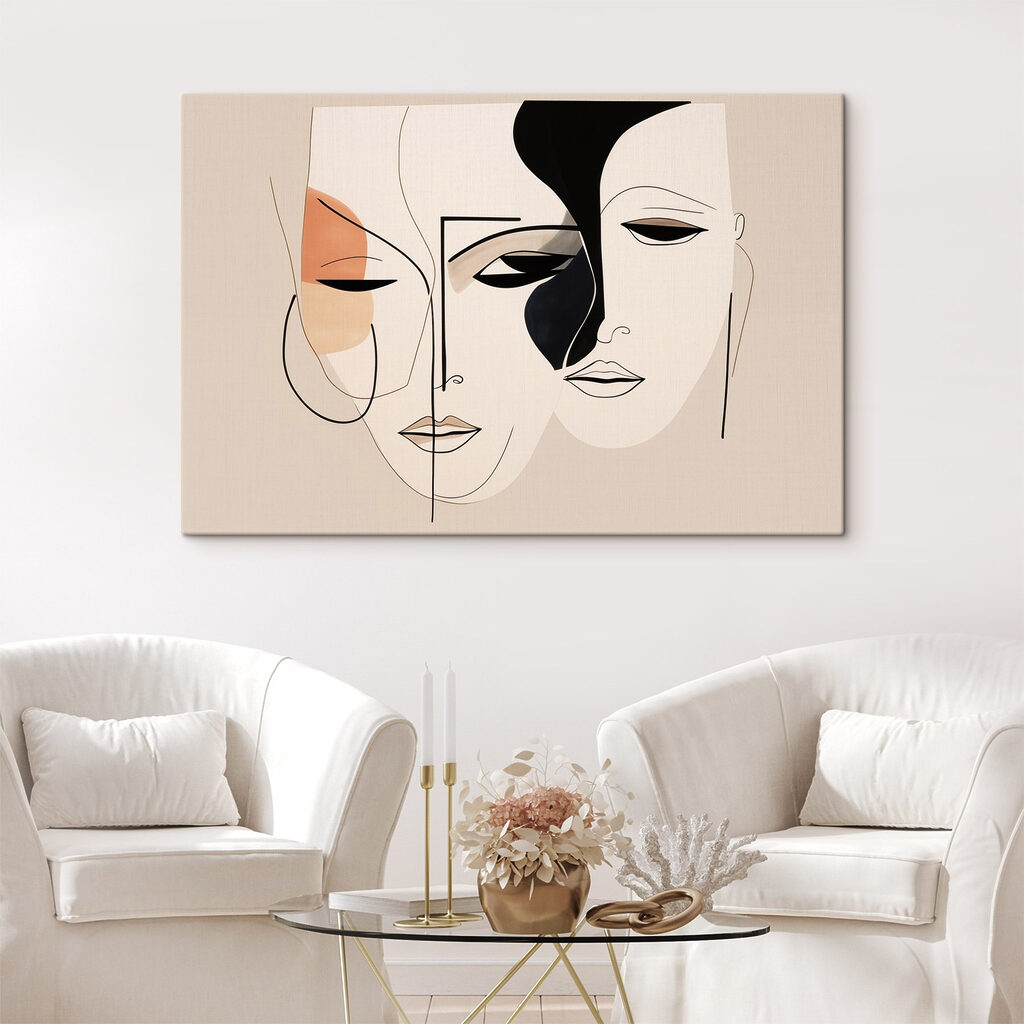 Drawing of faces with different colors Drawing of faces with different colors