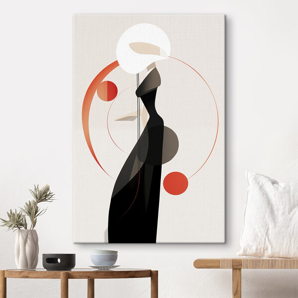 Femme portant une robe noire et un chapeau blanc Tableaux Femme portant une robe noire et un chapeau blanc