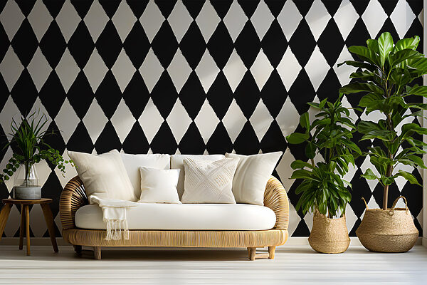 Motif de diamant noir et blanc Motif de diamant noir et blanc