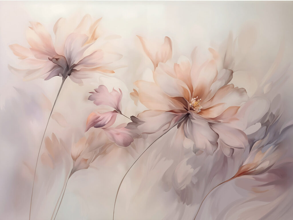 Peinture de fleurs sur fond blanc Peinture de fleurs sur fond blanc