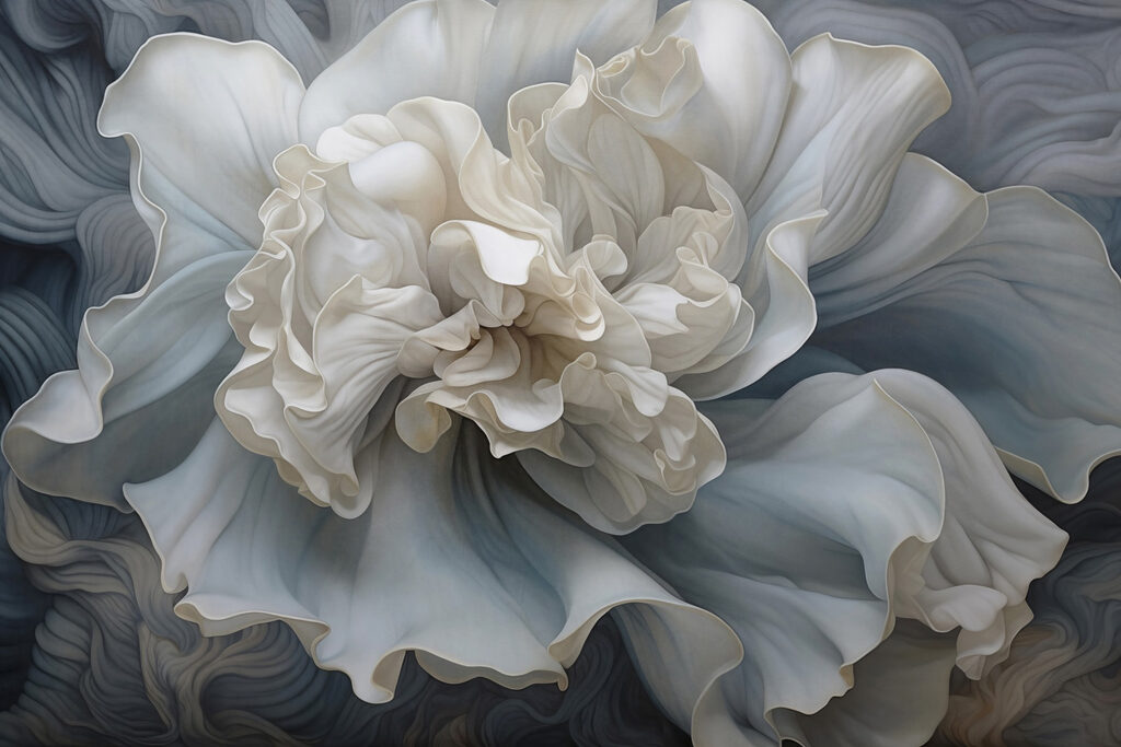 White flower with ruffles