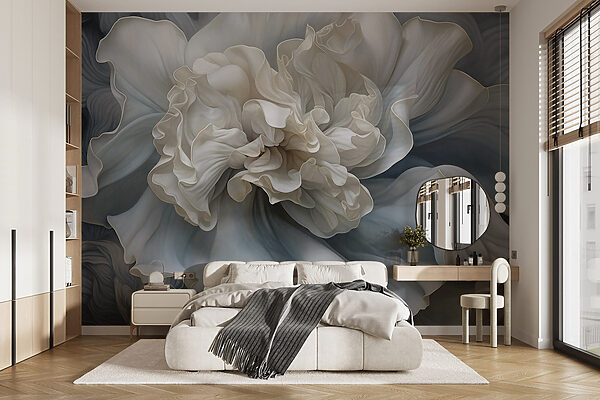 White flower with ruffles