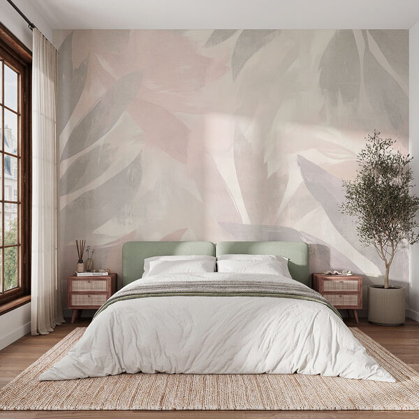 Fond blanc et rose avec des feuilles Fond blanc et rose avec des feuilles