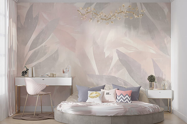 Fond blanc et rose avec des feuilles Fond blanc et rose avec des feuilles