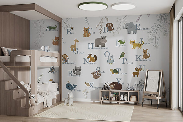 Groupe d'animaux avec des lettres Groupe d'animaux avec des lettres