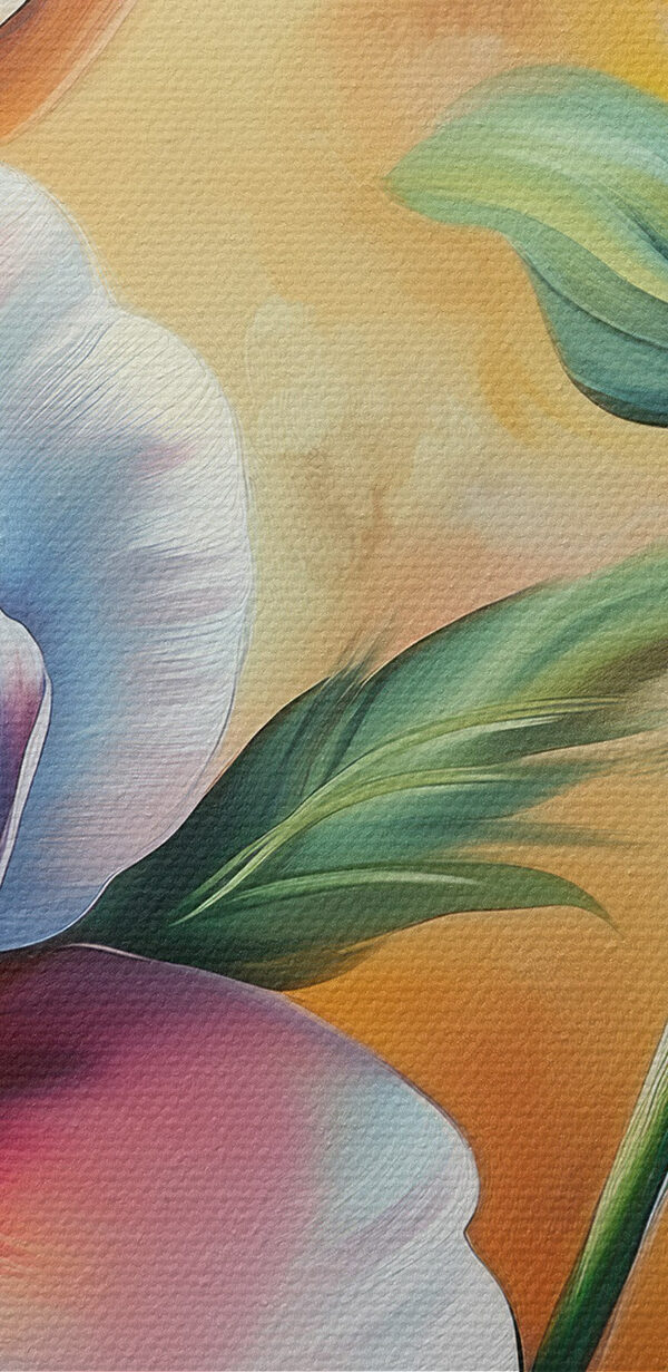 Peinture de fleurs sur fond jaune Peinture de fleurs sur fond jaune