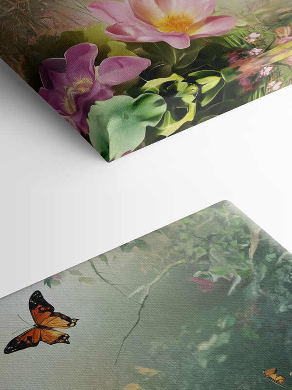 Papillon et fleurs dans une forêt Papillon et fleurs dans une forêt