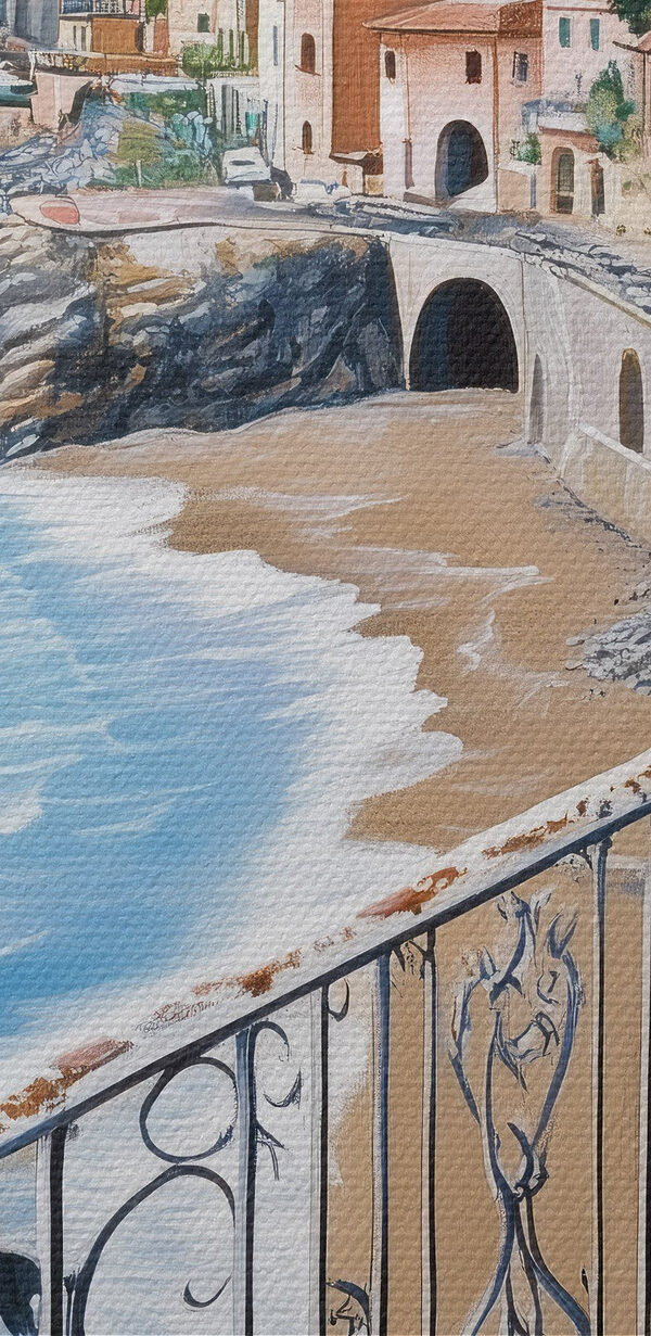 Balcon avec vue sur la plage et la ville Balcon avec vue sur la plage et la ville