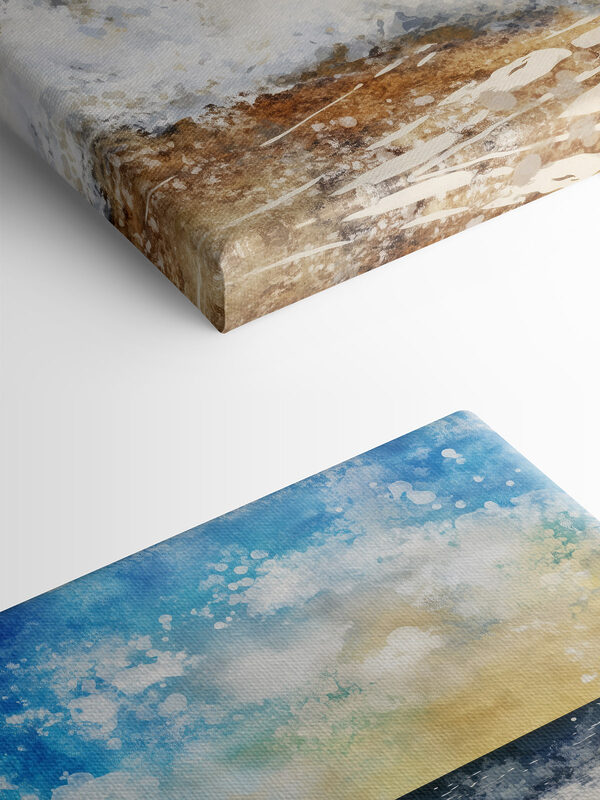 Aquarelle de vagues s'écrasant sur une plage Aquarelle de vagues s'écrasant sur une plage