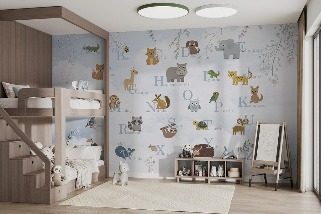 Group of animals with letters