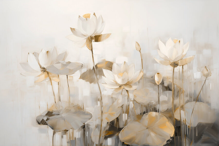Peinture de fleurs blanches