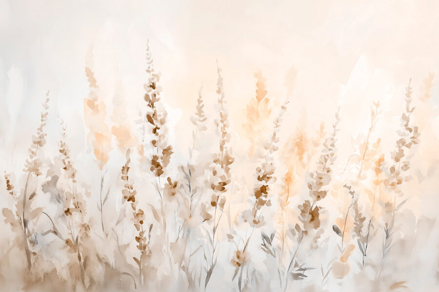 Peinture de fleurs dans un champ