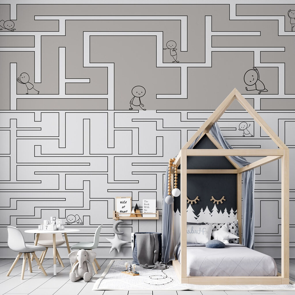 Maze with people walking on the ground