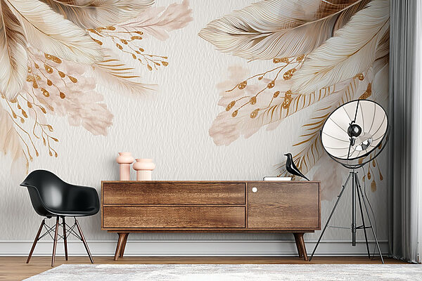 Delicate feathers on soft background Delicate feathers on soft background