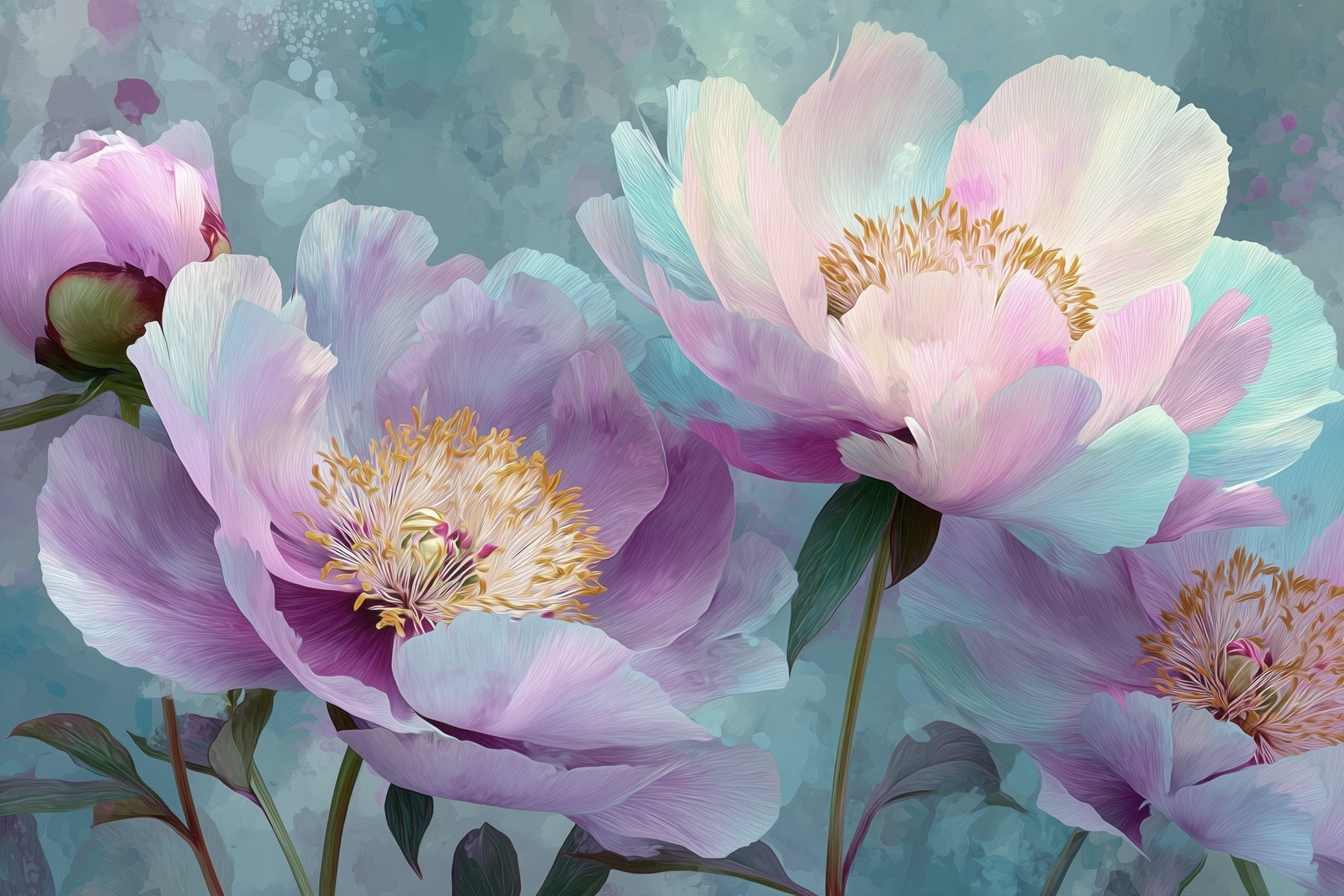 Delicate blooms in soft pastel hues Delicate blooms in soft pastel hues