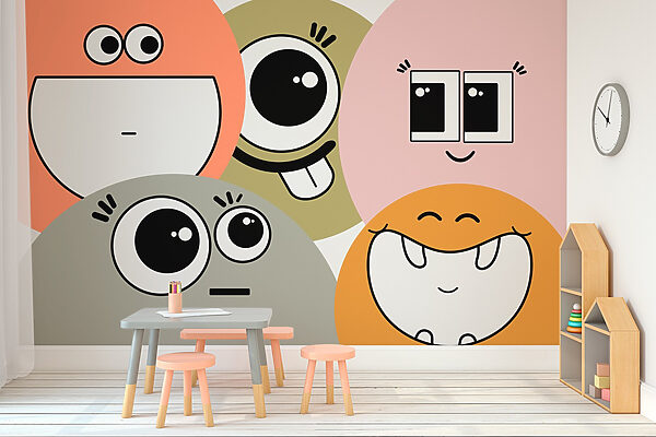 Groupe de visages de dessins animés Groupe de visages de dessins animés