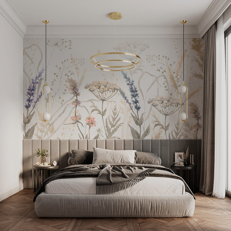 Aquarelle de fleurs et de plantes