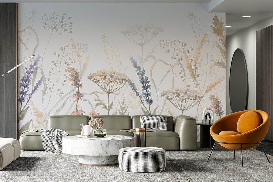 Aquarelle de fleurs et de plantes