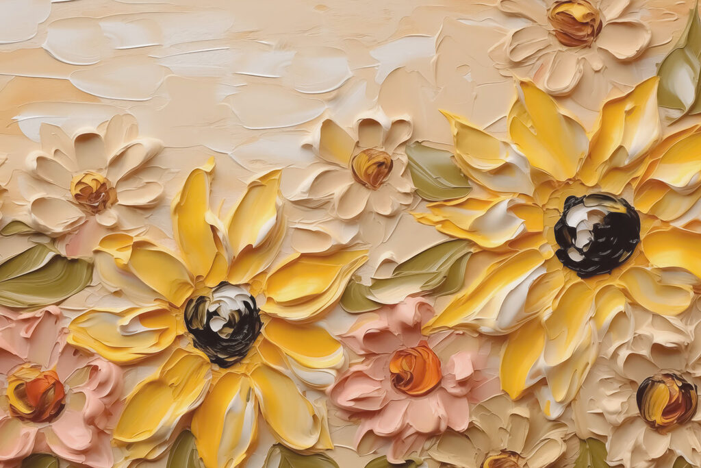 Peinture de fleurs sur un mur Peinture de fleurs sur un mur