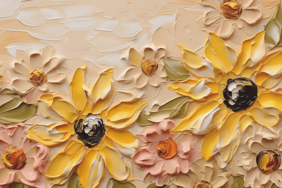 Peinture de fleurs sur un mur Peinture de fleurs sur un mur