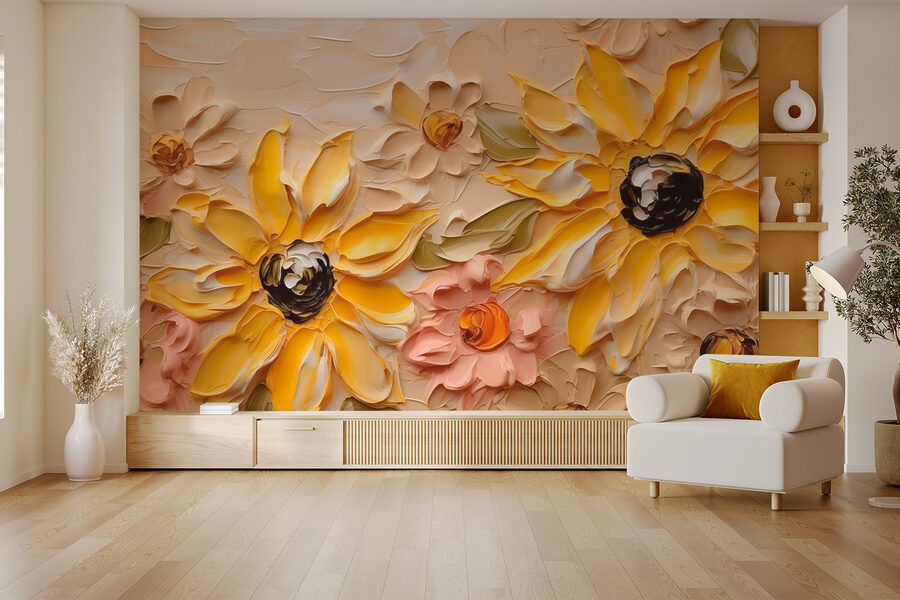Peinture de fleurs sur un mur Peinture de fleurs sur un mur