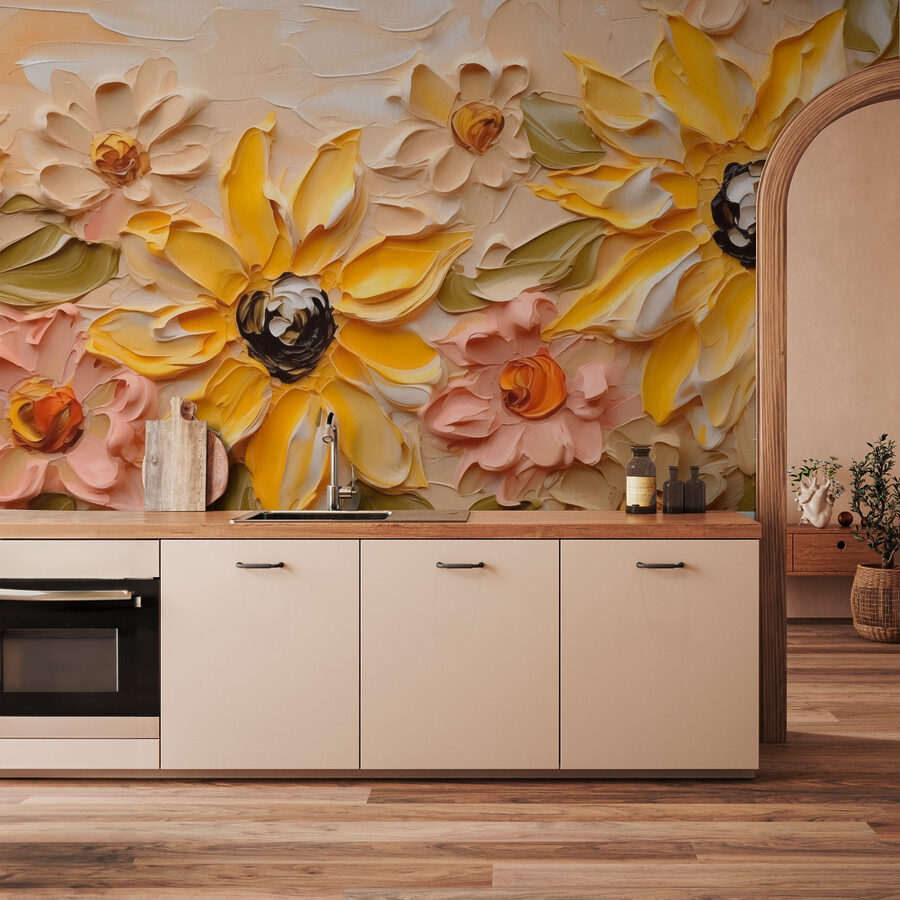 Peinture de fleurs sur un mur Peinture de fleurs sur un mur