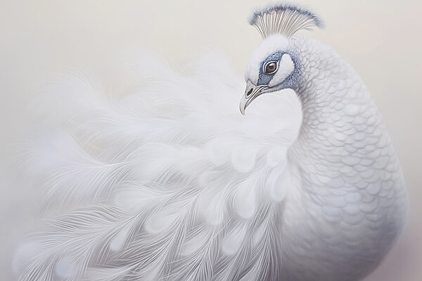 Paon blanc aux yeux bleus Paon blanc aux yeux bleus