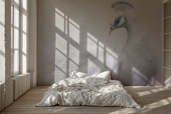 Paon blanc aux yeux bleus Paon blanc aux yeux bleus