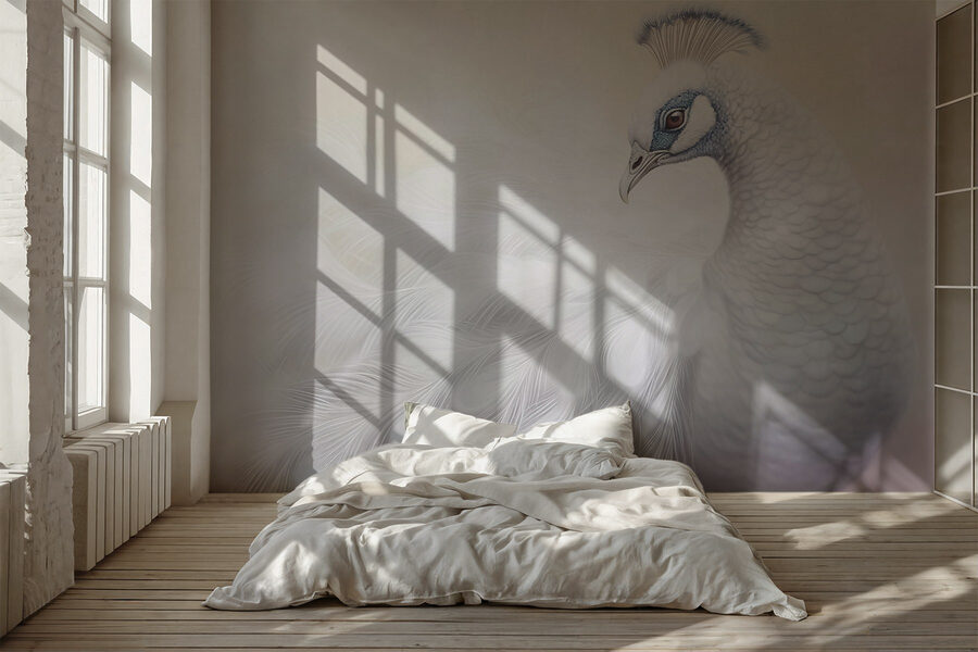 Paon blanc aux yeux bleus Paon blanc aux yeux bleus