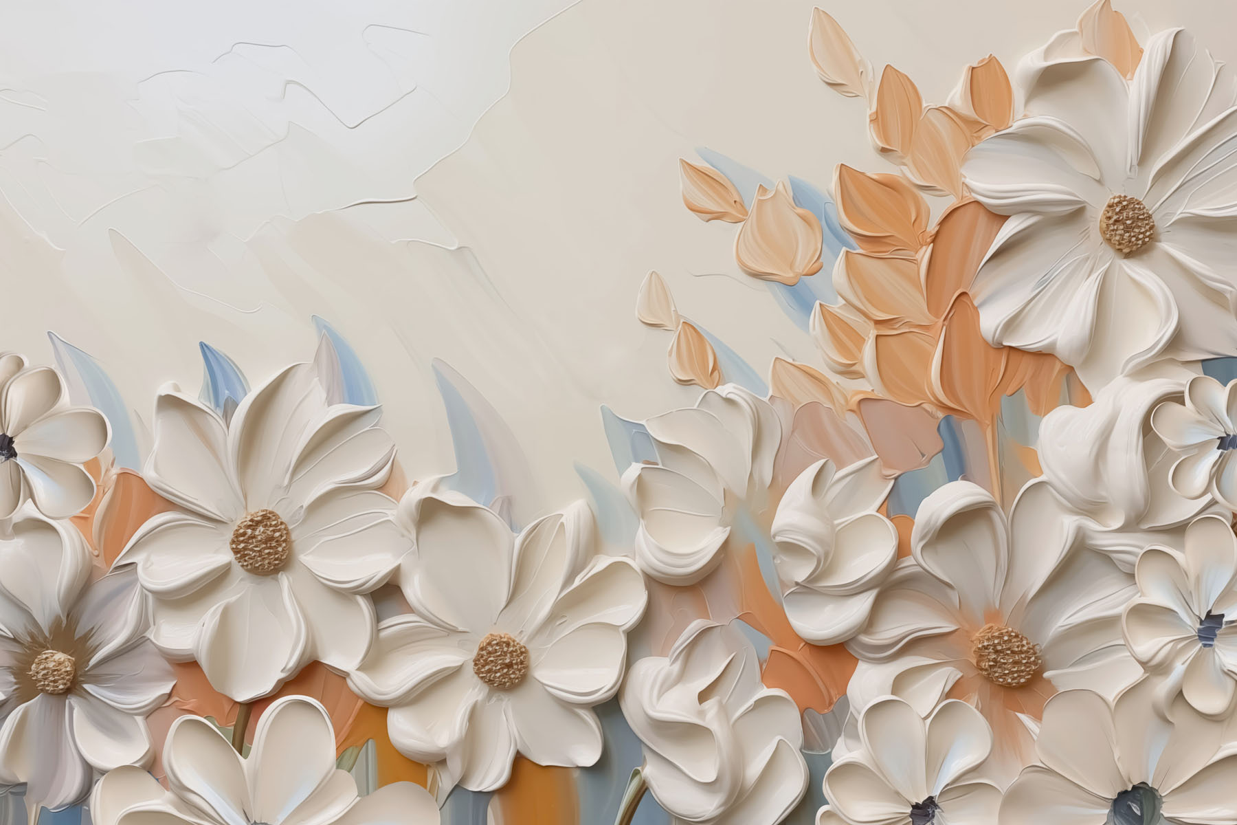 Painting of flowers on a wall Painting of flowers on a wall