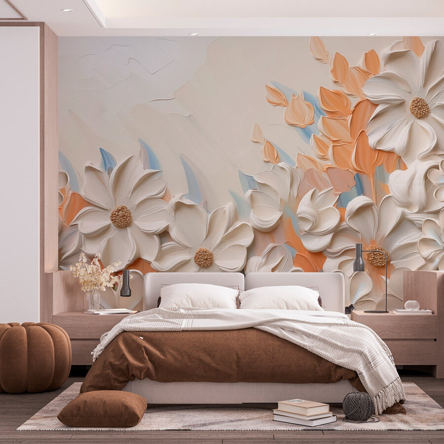 Peinture de fleurs sur un mur