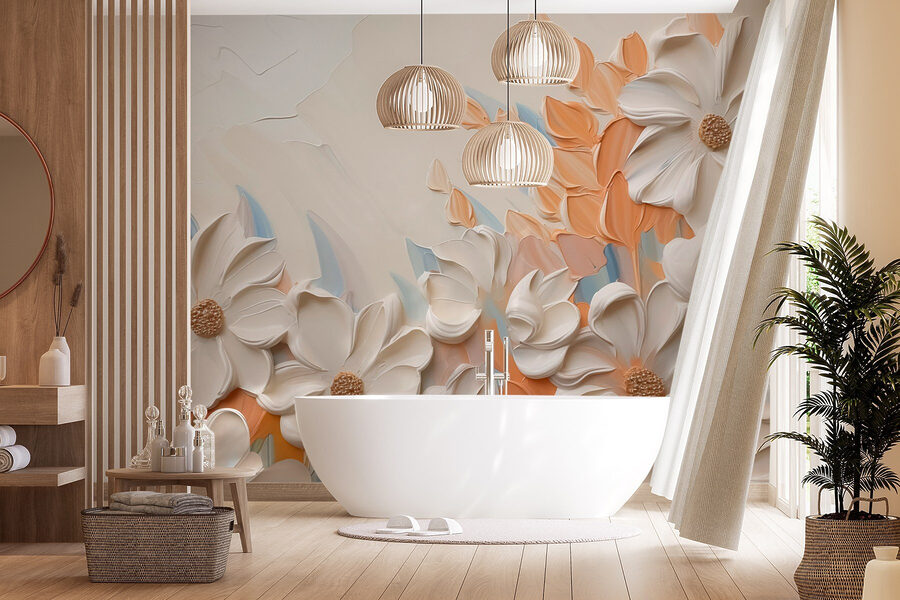 Peinture de fleurs sur un mur