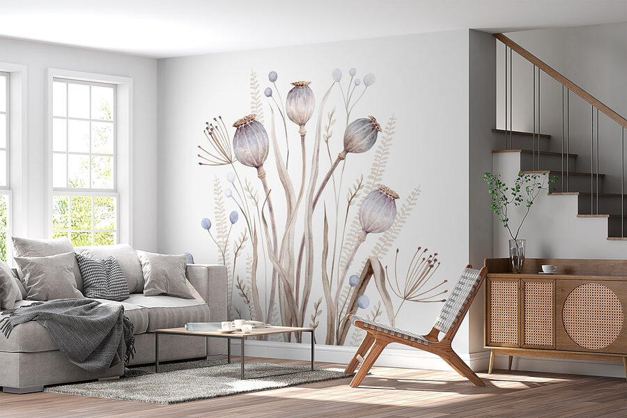 Aquarelle de fleurs et de plantes