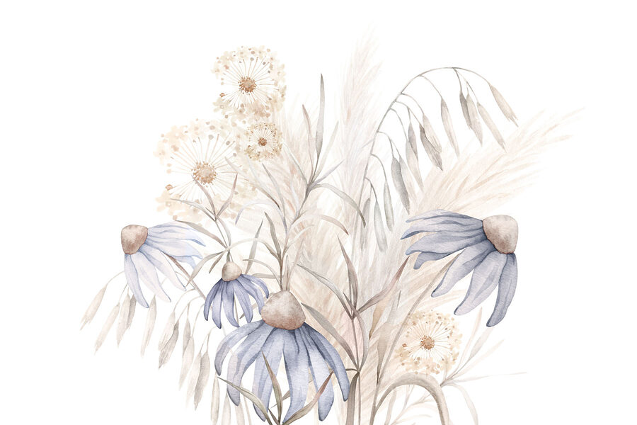 Aquarelle de fleurs et de plantes