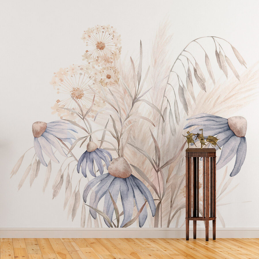 Aquarelle de fleurs et de plantes
