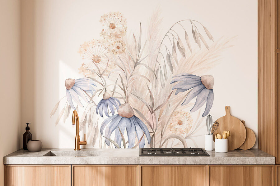 Aquarelle de fleurs et de plantes