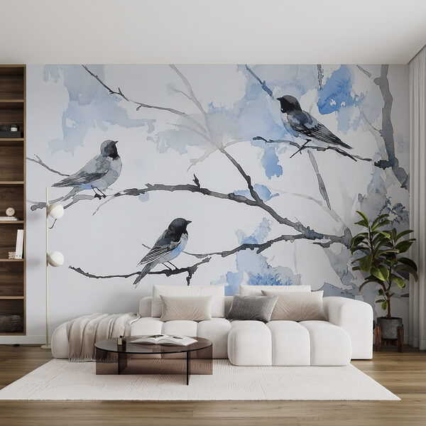 Groupe d'oiseaux sur une branche d'arbre Groupe d'oiseaux sur une branche d'arbre