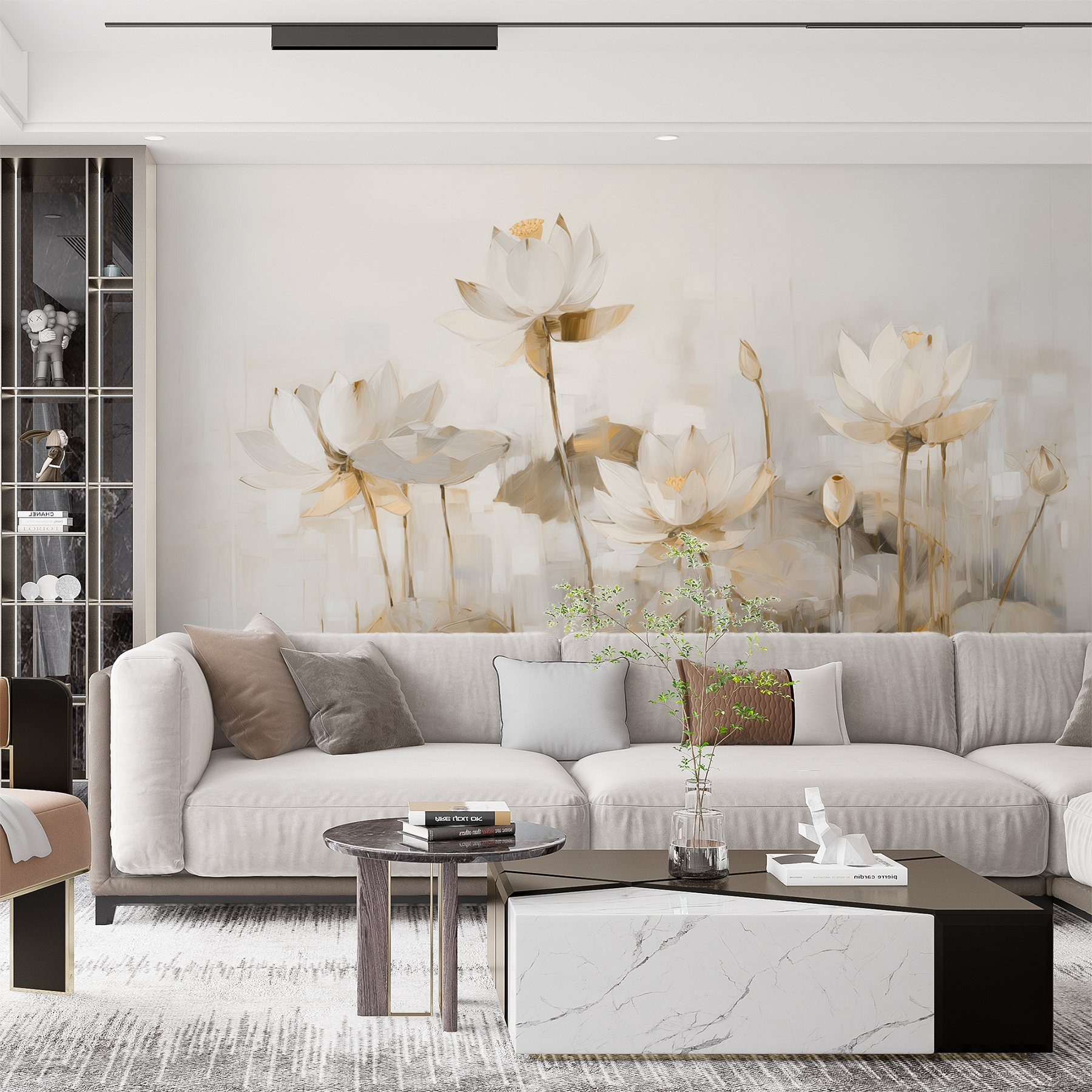 Painting of white flowers Painting of white flowers