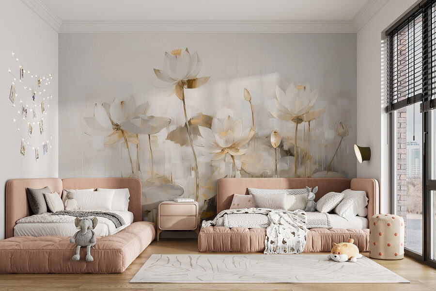 Peinture de fleurs blanches