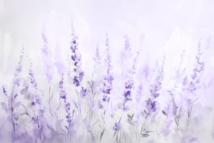 Peinture de fleurs violettes