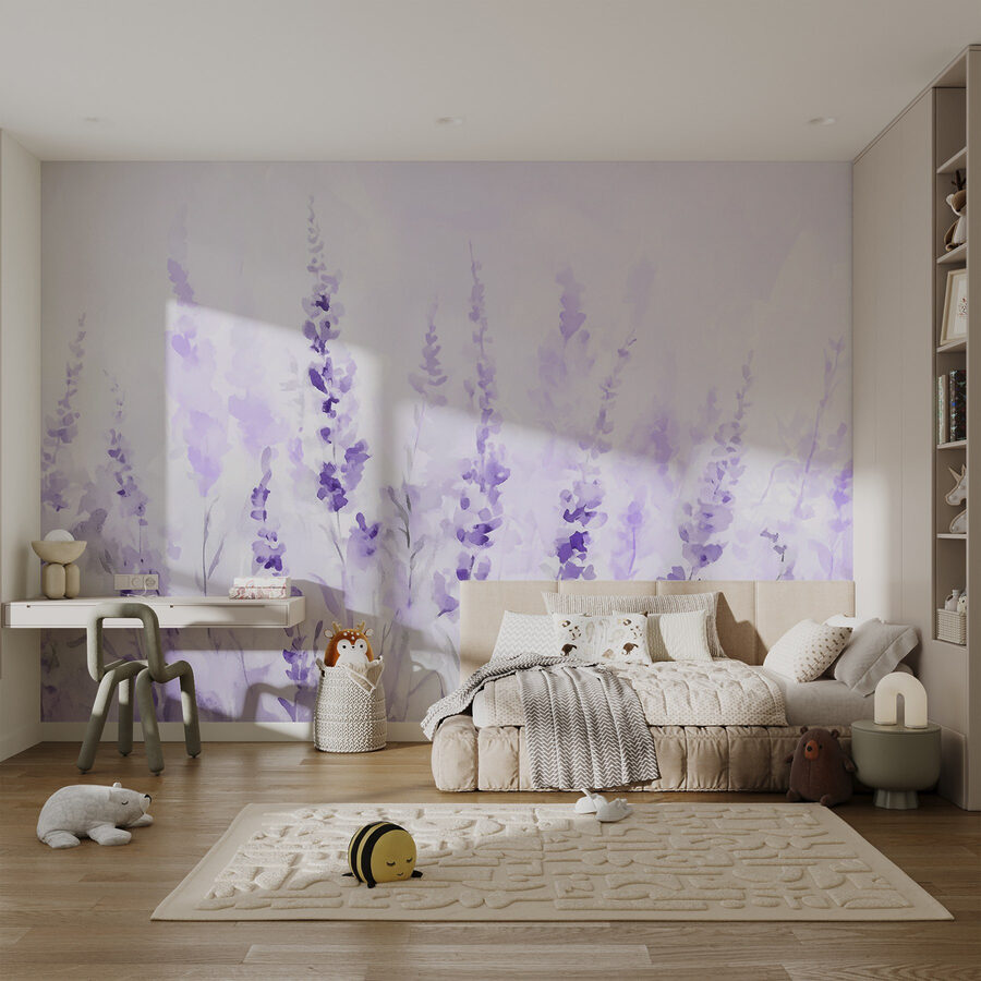 Peinture de fleurs violettes