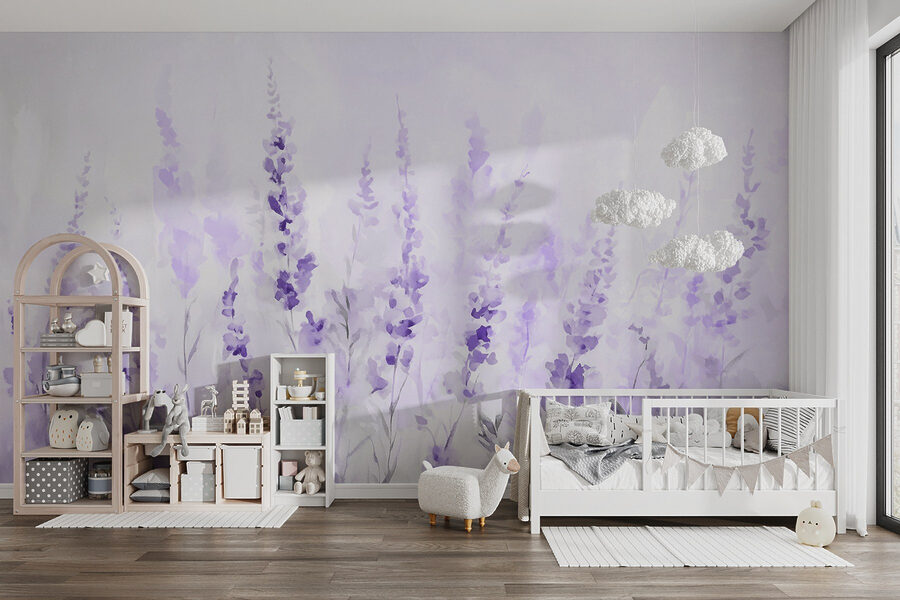 Peinture de fleurs violettes